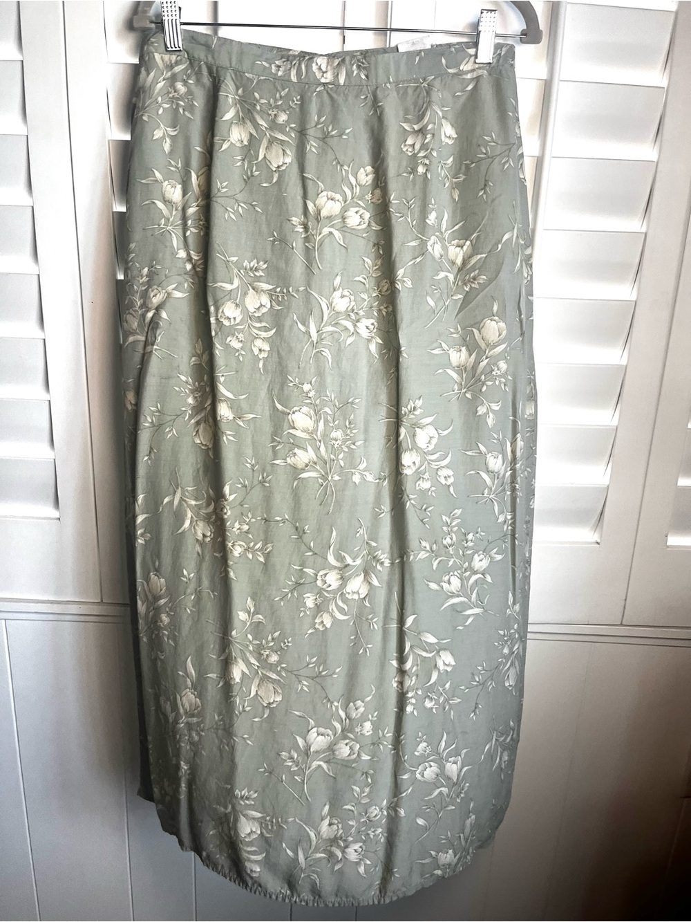 Kathie Lee Collection Sage Green Floral Maxi Skirt 14